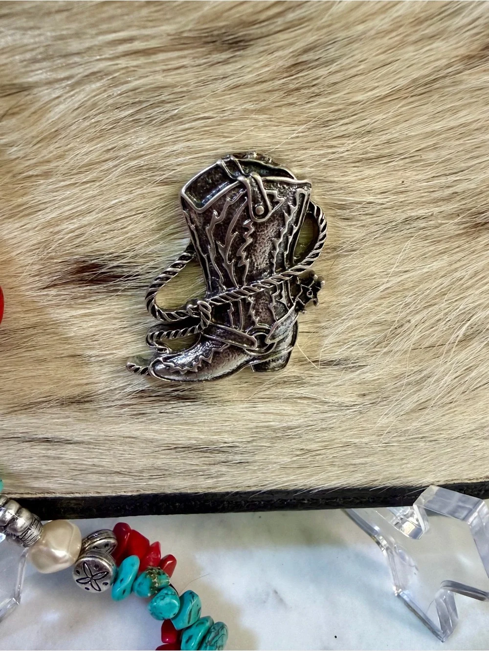 GENUINE COWHIDE LEATHER HAIR ON HIDE Rodeo Country Western Boots Wristlet Wallet